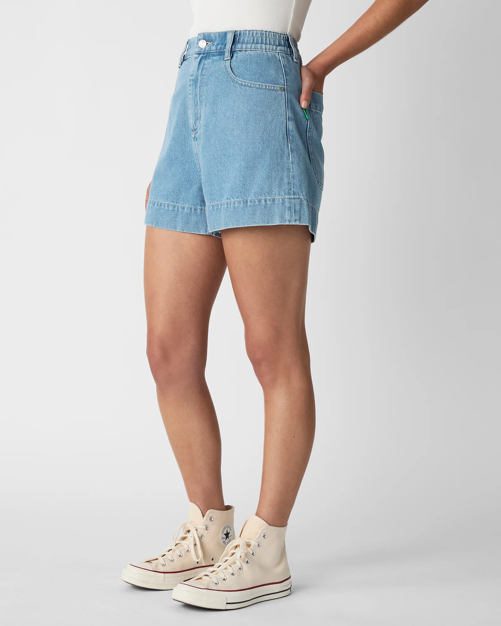 Denim High Waist Short